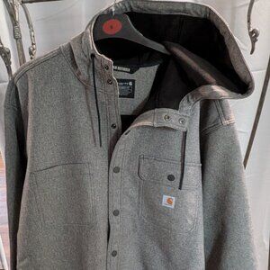 Carhartt Men's Rain Defender Hooded Relaxed Shirt Jacket, 2X